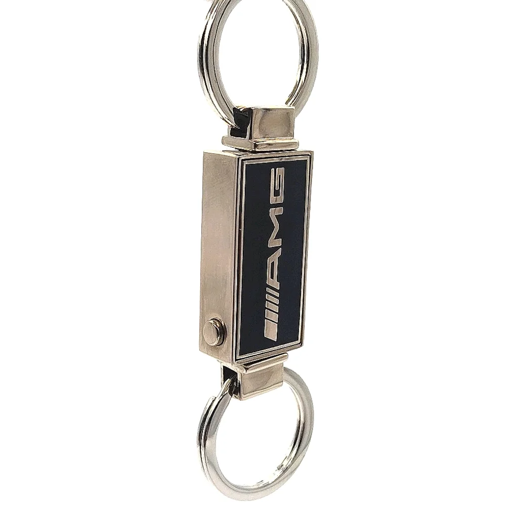 Authentic OEM Mercedes Benz AMG Black Dual Keychain Valet Fob